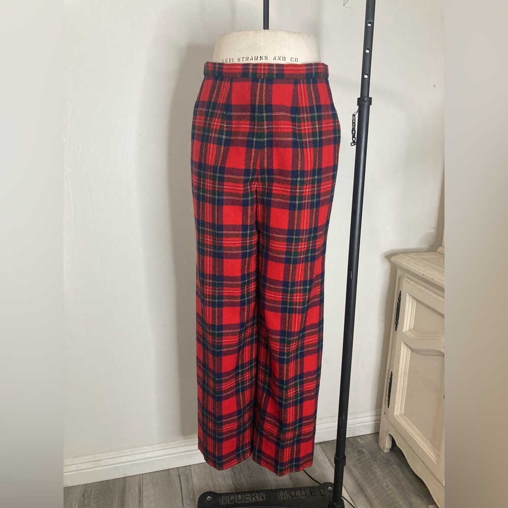 Vtg label Pendleton wool plaid pants w lining